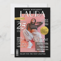 Modern Birthday Custom Magazine Cover, Portrait 