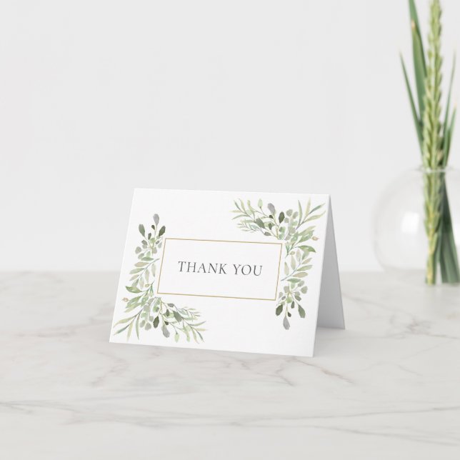 Modern Birthday Floral Folded Thank You Card (Front)