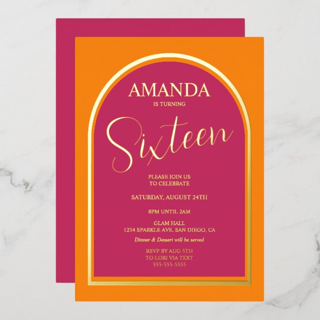 Modern Birthday for Any Age Invitation (Front/Back)