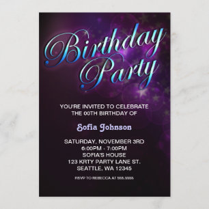 modern birthday invitation with cool design