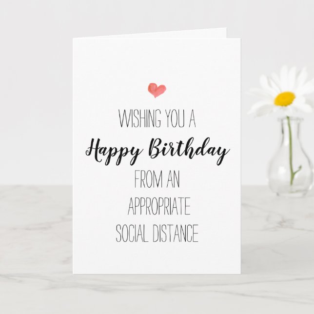 Modern birthday minimalist social distancing  card (Small Plant)