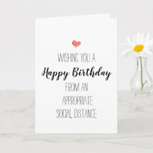Modern birthday minimalist social distancing  card