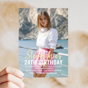 Modern Birthday Party Invitation with Custom Photo