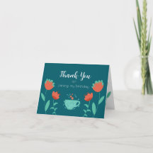 Modern Birthday Party Thank You Card