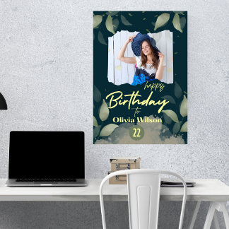 modern birthday photo cute stylish invitation