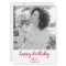 Modern Birthday Photo Minimalist Red Stylish Card
