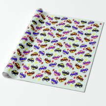 Modern Birthday Pixel Car Seamless Pattern