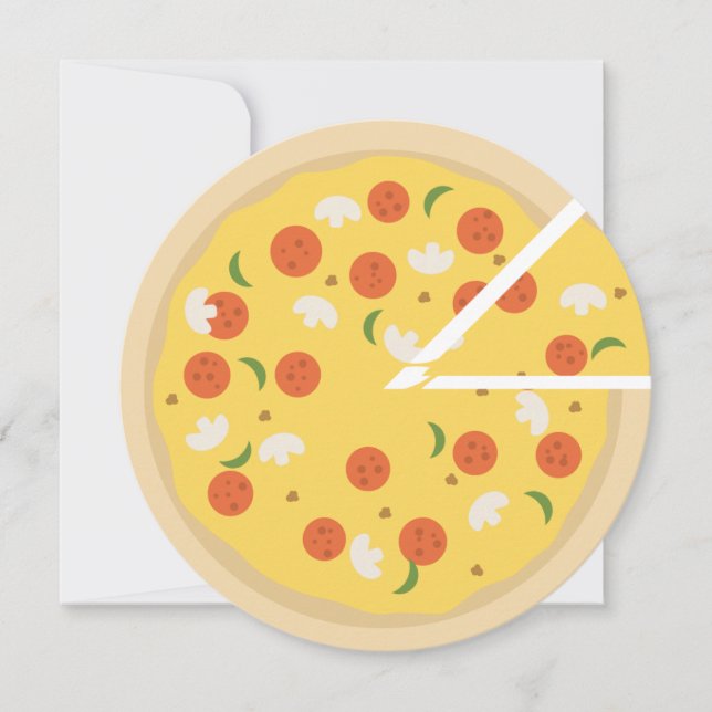 Modern Birthday Round Pizza Party Invitation (Front)