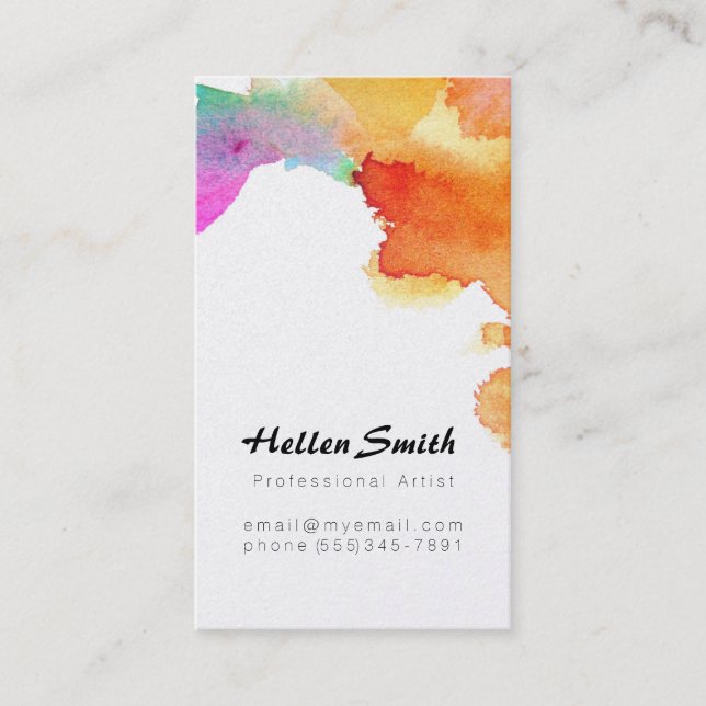 Modern Biz Card With Iridescent Pearl Finish (Front)