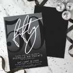 Modern Black 50th Birthday Party Invitation<br><div class="desc">Celebrate fifty years in style with this modern grey to black gradient 50th birthday party invitation. The design features a large black "50" across most of the card, with a handwritten script-style white "Fifty" layered over it for a bold, contemporary look. The party details sit neatly at the bottom in...</div>