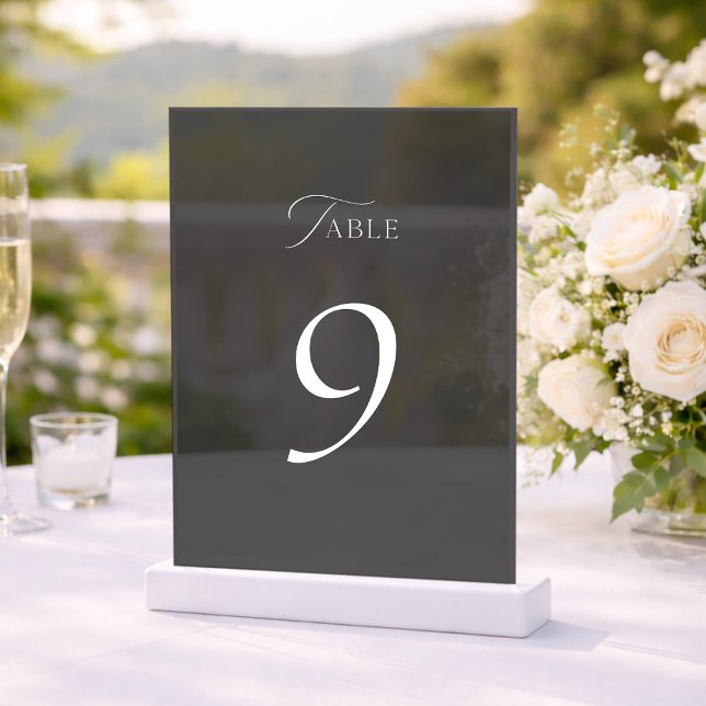 Modern Black Acrylic Table Number Sign (Creator Uploaded)