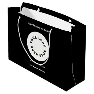 Modern Black Add Your Logo Large Gift Bag