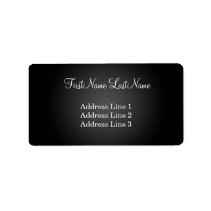 Modern Black Address Label