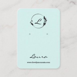 Modern Black and Blue Earring Display Card