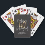 Modern black and gold 40th birthday script playing cards<br><div class="desc">Celebrate your 40th birthday in style with this black,  white and gold effect 40 and fabulous birthday design. A modern design with script text and bold graphics. Change the color to customize. Part of a collection.</div>