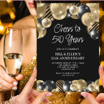 Modern Black and Gold 50th Anniversary Invitation<br><div class="desc">Create your own Modern Black and Gold 50th Anniversary Invitation! Personalise this design with your own text. You can further customise this design by selecting the "Edit Details" button if desired.</div>