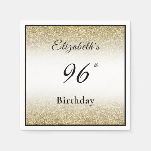 Modern Black and Gold 96th Birthday Party Custom  Napkin