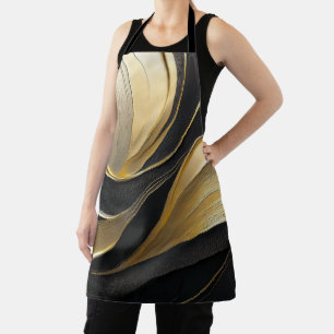 Modern Black and Gold Abstract Luxury- Apron