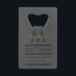 Modern Black and Gold Add Name & Monogram Best Man<br><div class="desc">Elegant and modern golden typography to personalise with your best man's name and monogram,  your names and wedding date.</div>