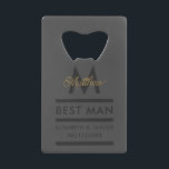 Modern Black and Gold Add Name & Monogram Best Man<br><div class="desc">Elegant and modern golden typography to personalise with your best man's name and monogram,  your names and wedding date.</div>