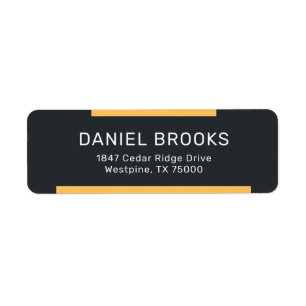 Modern Black and Gold Address Return Address Label