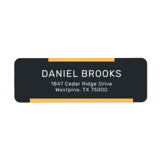 Modern Black and Gold Address Return Address Label