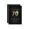 Modern black and gold adult surprise 70th birthday