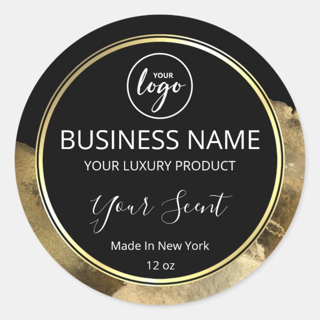 Modern Black And Gold Body Butter Labels (Front)