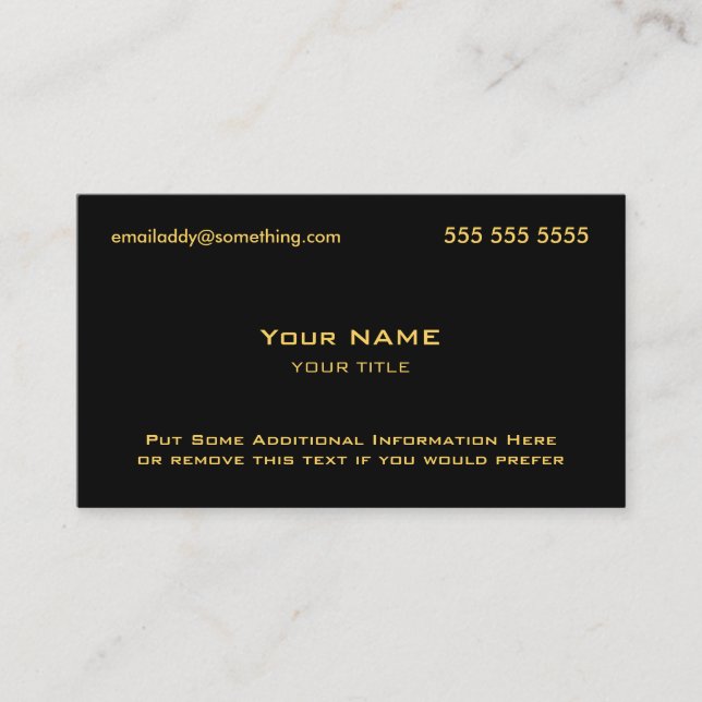 Modern Black and Gold Business Card (Front)