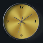 Modern Black and Gold Clock<br><div class="desc">Bring in the glam with this faux (not foil) gold and black clock. An art deco-inspired font forms the numerals on the clock.</div>