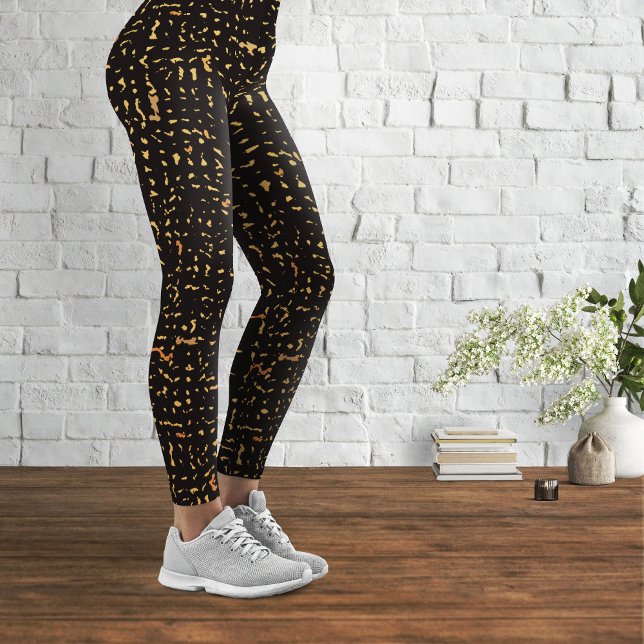 Modern Black and Gold Composition Notebook Pattern Leggings (Creator Uploaded)