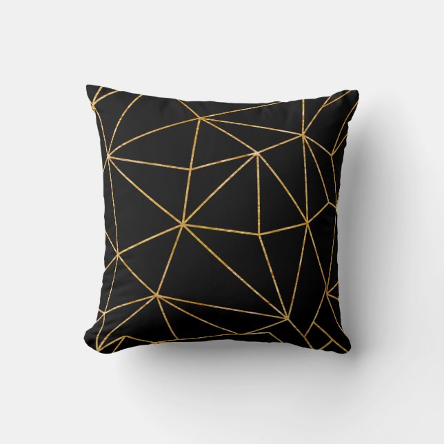 Modern Black and Gold  Cushion (Front)