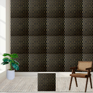 Modern Black and Gold Decorative Tile