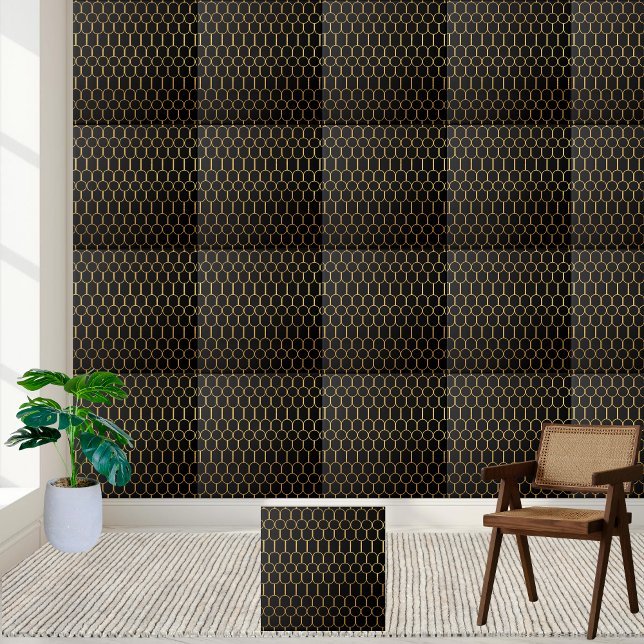 Modern Black and Gold Decorative Tile (Modern Black and Gold Decorative Tile)