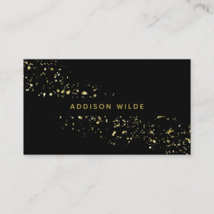 Modern Black And Gold Flakes Chic Stylish Business Card