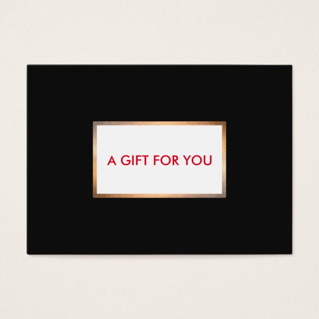 Modern Black and Gold  Holiday Gift Card (Front)