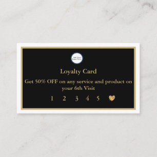 Modern Black And Gold Logo Loyalty Card