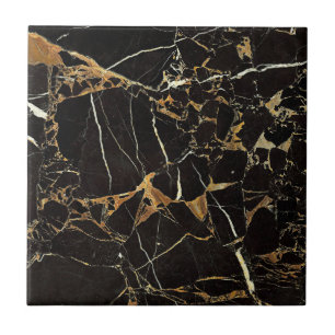 Modern Black and Gold Marble Custom Ceramic Tile