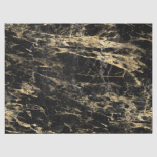 Modern Black and Gold Marble Pattern Tissue Paper