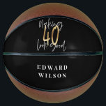 Modern black and gold typography 40th birthday basketball<br><div class="desc">Modern black and gold typography 40th birthday  gift. Part of a elegant stylish collection.</div>