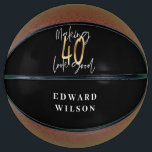Modern black and gold typography 40th birthday basketball<br><div class="desc">Modern black and gold typography 40th birthday  gift. Part of a elegant stylish collection.</div>