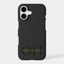 Modern Black and Green Script Classic Monogram