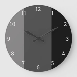 Modern black and grey simple large clock
