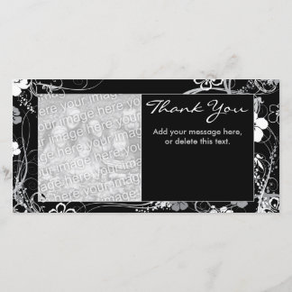 Modern Black and Grey Thank You Photocard Card