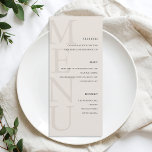Modern Black and Ivory Minimalist Wedding Menu<br><div class="desc">Create your own personalised wedding menu cards featuring modern typography and minimalist graphic design in ivory colour.</div>