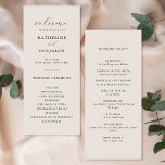 Modern Black and Ivory Minimalist Wedding Program<br><div class="desc">Create your own personalised wedding programs featuring modern typography and minimalist design in black and ivory colour.</div>