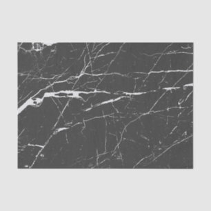 Modern Black And Light Grey Marble Pattern Tissue Paper