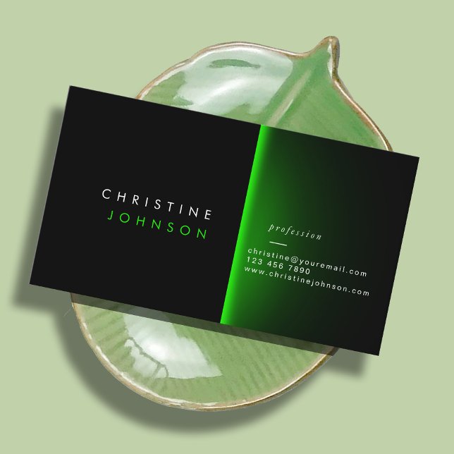 modern black and neon green design business card (Creator Uploaded)