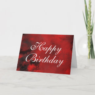 Modern Black and Red Abstract Happy Birthday Card