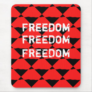 Modern Black and Red Abstract Pattern Mouse Pad